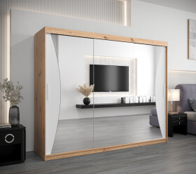Šatní skříň Abi Mo Dveře: Dub artisan, Rozměr: 250 cm, Korpus: Bílá