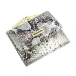 Luxusní dámská kožená mini peněženka Gregorio Garid, šedo-oranžová