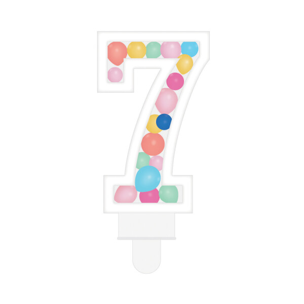 Svíčka dortová barevné lentilky číslo 7 - Albi