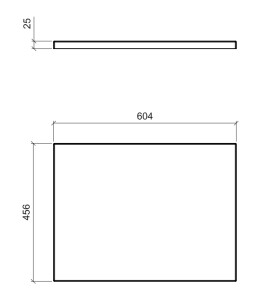 COMAD - Deska 60cm, CAPRI WHITE 5907611647974