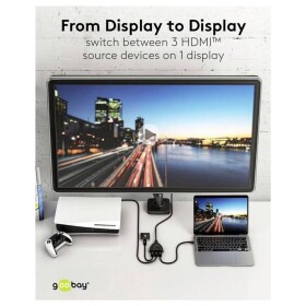 SpeaKa Professional SP-5441116 3 porty HDMI přepínač možnost 3D přehrávání, s dálkovým ovládáním, ARC (Audio Return Chan