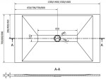 MEXEN/S - Toro obdélníková sprchová vanička SMC 160 x 90, černá, mřížka zlatá 43709016-G