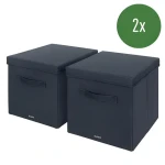 LEITZ Úložný box s víkem L šedá / Textilní / 2 ks / 330 × 325 × 380 mm (61450089)