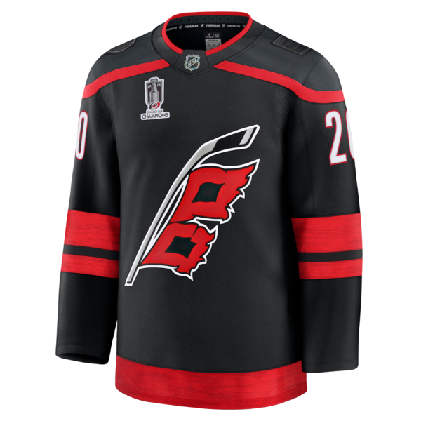 Fanatics Pánský dres Sebastian Aho Carolina Hurricanes NHL 2026 Stanley Cup Champions Home Premium Patch Velikost: XS