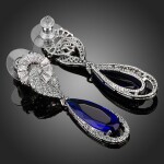 Náušnice Swarovski Elements De Angelis, Tmavě modrá