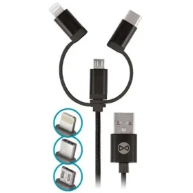 Forever 3IN1 Datový kabel Lightning microUSB USB-C černá (DATAPIP5-MICBKK)