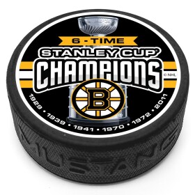 Mustang Puk Boston Bruins NHL Six-Time Stanely Cup Champions Puck