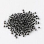 Skleněný rokajl - 6/0 - 4 x 3 mm - průhledný s černým středem - třída A -1 g