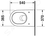 DURAVIT - Starck 2 Závěsné WC, WonderGliss, bílá 25340900001