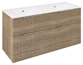 SAPHO - CIRASA umyvadlová skříňka s dvojumyvadlem 121x66x46cm, dub alabama strip CR121-2322-21