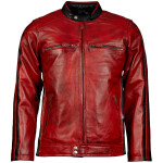 Pánská Kožená Bunda Wilder Red Brixton Červená Velikost: 3XL