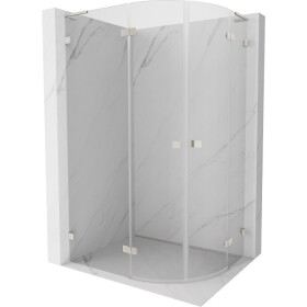 MEXEN/S - Lunar L sprchový kout čtvrtkruh křídlový levá 100 x 90, transparent, nikl kartáčovaný 833L-100L-090P-97-00