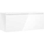 MEXEN/S - Orio koupelnová skříňka pod umyvadlo 120 cm s deskou, 1 šuplík, bílá lesk 91A10-12047-1-BFC00