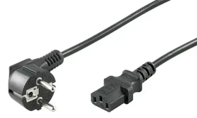 MicroConnect Síťový napájecí kabel Schuko 90° úhel - C13 3m černá (PE010430)