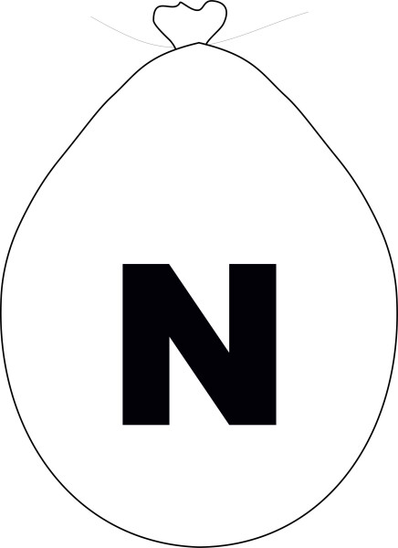 Balónek písmeno N bílé balonky.cz Balónek písmeno N bílé balonky.cz