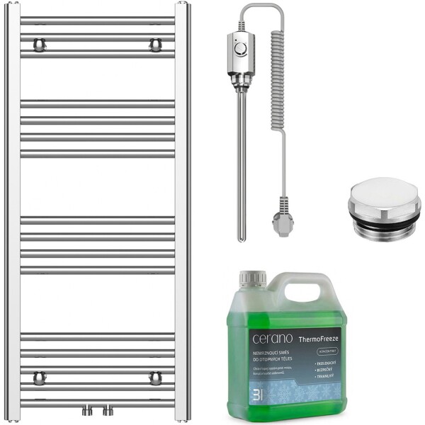 CERANO - Koupelnový elektrický radiátorový set Benito - 300W - chrom - 1000x450 mm CER-264018