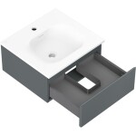 MEXEN/S - Orio koupelnová skříňka 50 cm s umyvadlem Vela, 1 šuplík, grafit mat/bílá mat 91A10-05023-1-BF66-W23M01
