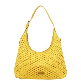 Stylová dámská háčkovaná kabelka Coveri Luna, žlutá