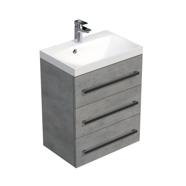 Koupelnová skříňka s umyvadlem SAT Cube Way 60x76,5x40 cm beton CUBE2603BE CUBE2603BE