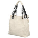 Módní dámská koženková kabelka na rameno Žanet, krémová