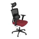 Kancelářská židle, potah bordó látka a černá síťovina MESH, houpací mech.