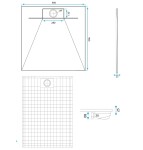 REA - Sprchová vanička Bazalt CARRARA WHITE 90x90 REA-K7002