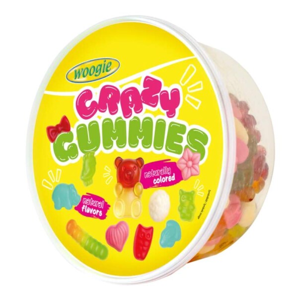 Crazy Gummies ovocné želé bonbóny 1kg v dóze