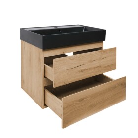 Koupelnová skříňka 2 zásuvková s umyvadlem SAT B-Way 79x50x45 cm dub mat BWAY280OAKU2BB BWAY280OAKU2BB