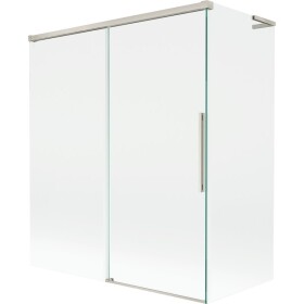 MEXEN/S - Rox L vanová zástěna 2-křídlová posuvná 140 + 70 x 150, transparent, nikl kartáčovaný 8C9L-140-070-97-00