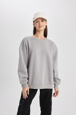 DEFACTO Oversize Fit Crew Neck Thick Fabric Sweatshirt