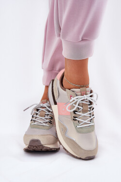 Dámské Semišové Tenisky Big Star RR274243 HI-POLY SYSTEM Šedo-Růžové 38