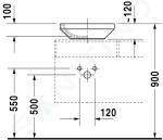 DURAVIT - DuraStyle Umyvadlo na desku, 430x430 mm, bez přepadu, bílá 0349430000