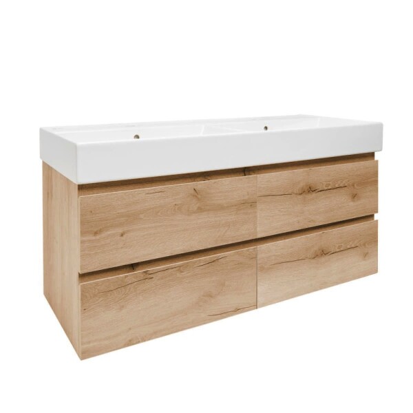 Koupelnová skříňka s umyvadlem SAT B-Way 119x50x45 cm dub mat BWAY2120OAKU2B BWAY2120OAKU2B