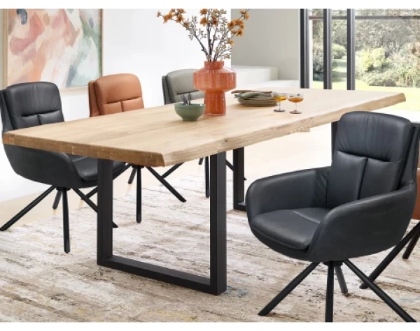 Jídelní stůl z dubového dřeva Chris U, 240x100 cm