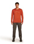 Pánské merino tričko s dlouhým rukávem ICEBREAKER Mens 150 Tech Lite LS Tee Rain Ridge, Agate velikost: L