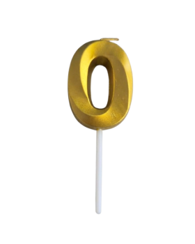 Dortisimo Svíčka s elegantním motivem číslo 0 zlatá