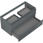 MEXEN/S - Rivel koupelnová skříňka pod umyvadlo 100, 2 zásuvky, reliéf , grafit mat 91A20-10047-2-BFF66