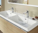 VILLEROY & BOCH - Subway 3.0 Dvojumyvadlo nábytkové 130x47 cm, s přepadem, otvory pro baterie, CeramicPlus, alpská bílá 4A71D5R1