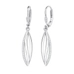 Stříbrné visací náušnice se zirkony Julia - stříbro 925/1000, Stříbrná