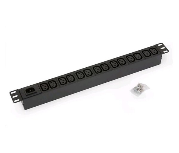 TRITON 19" rozvodný panel 14x IEC C13, bez kabelu, černý EDF_1030219