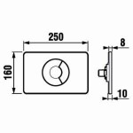 JIKA - Modul Ovládácí tlačítko PL9, Dual Flush, lesklý chrom H8936760040001