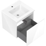 MEXEN/S - Orio koupelnová skříňka 50 cm s umyvadlem Otis, 1 šuplík, bílá lesk 91A10-05047-1-BF00-W18M00
