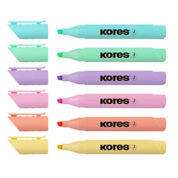 Kores High Liner Plus Pastel zvýrazňovače 6 ks