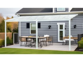 Hliníková pergola LanitPlast Wall 53 FSX bílá + čirý PC