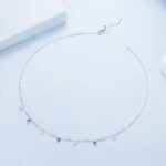 Elenys stříbrný pozlacený choker náhrdelník se zirkony 18K bílé zlato