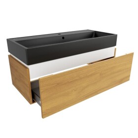 Koupelnová skříňka s umyvadlem SAT Feel 100x30x46 cm medový dub mat SATFEEL100DMU3 SATFEEL100DMU3