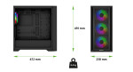 EVOLVEO Rhino, skříň eATX/ATX, 4x ARGB ventilátor 120mm, boční panel temperované sklo + mřížkovaný přední panel