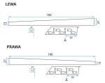 REA - Spádová lišta pravá, 100cm černá REA-K3209