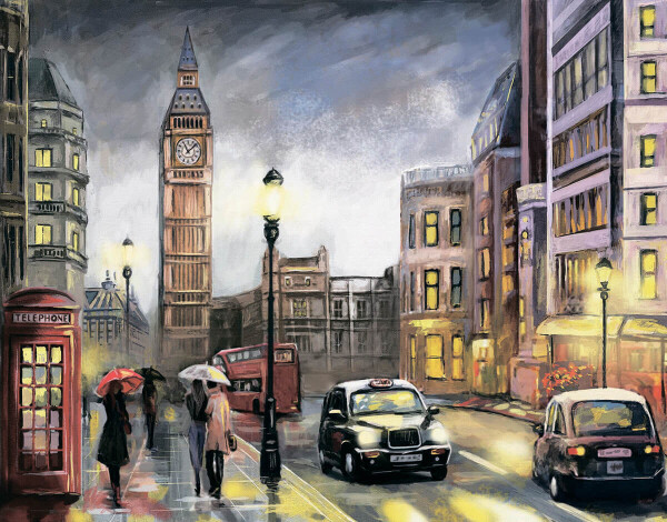 TSvetnoy TSvetnoy, LG251e, Diamond painting - diamantové malování, 40 x 50 cm, Podvečerní Londýn