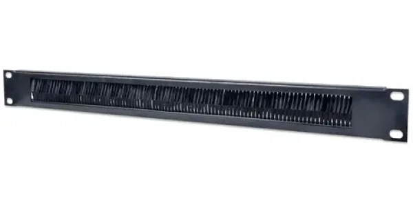 Intellinet černá / Kabelová průchodka / 19" / 1U / kartáčová lišta / ocel (712767)